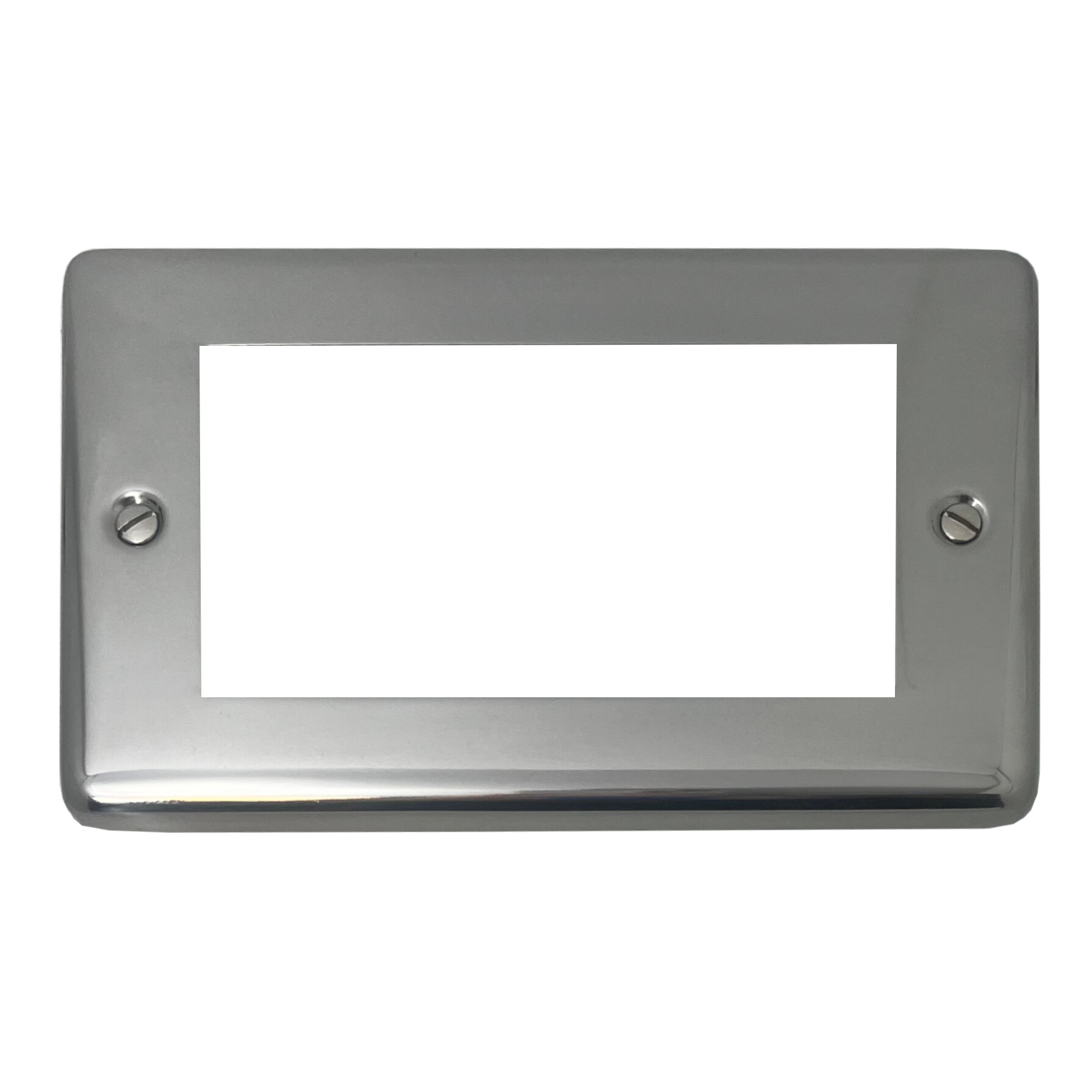 G+H Polished Steel Modular Plate (2 Gang/4 Module/Plate Only)