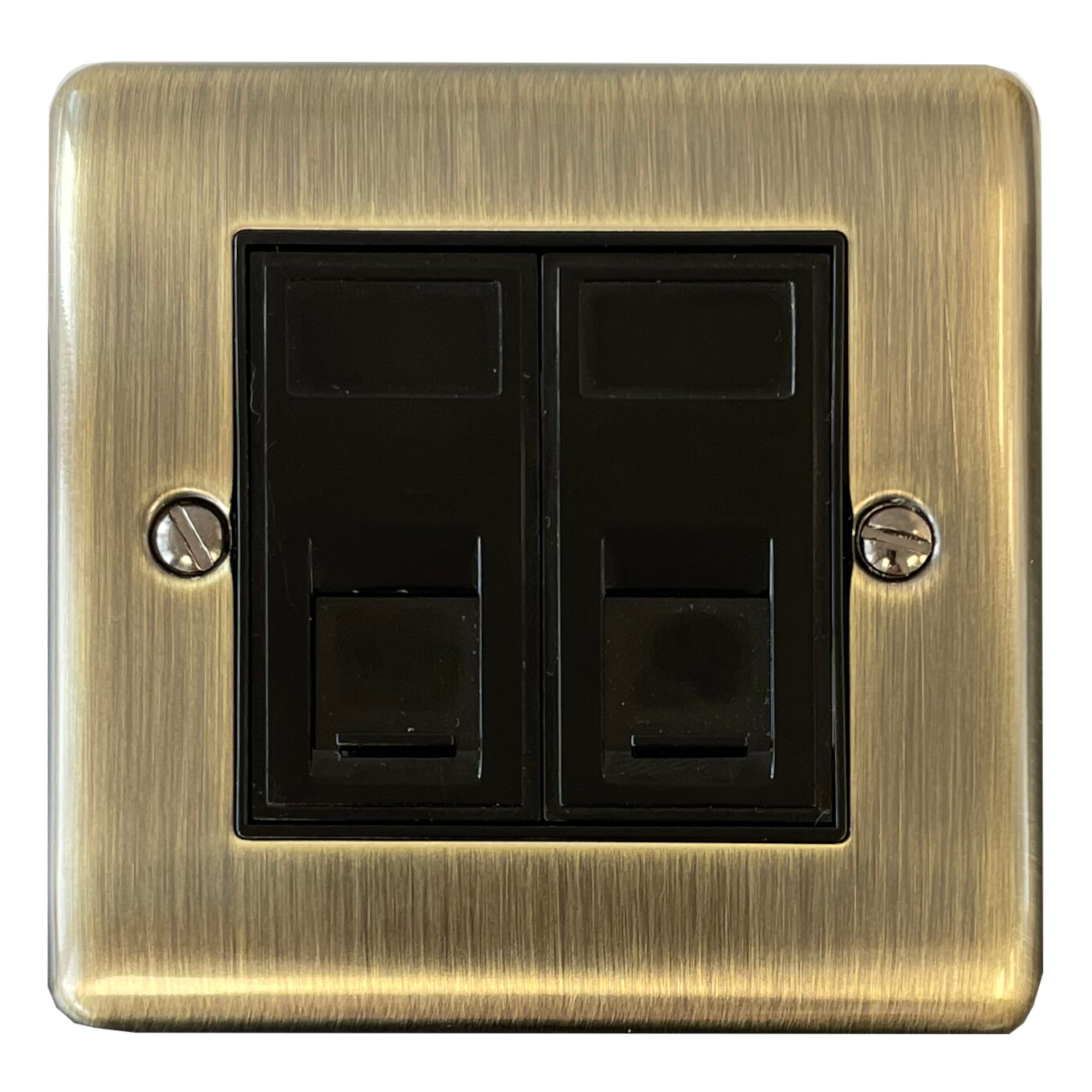 Old Rj Socket Antique Brass RJ45 (2 Gang)